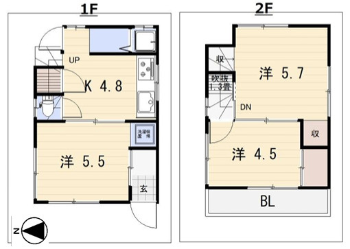 【間取り】 | 高安町南4丁目 貸家