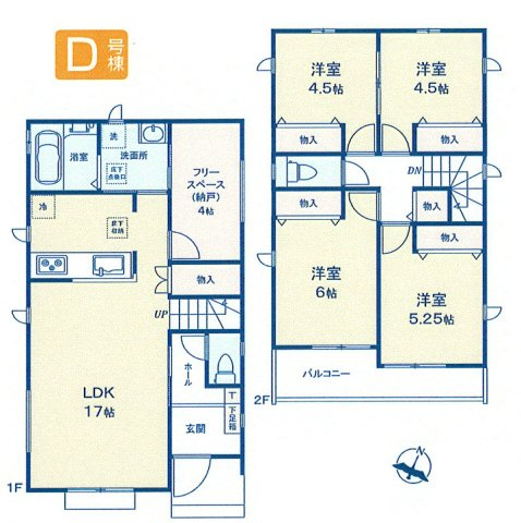 瑞穂町南平2丁目　新築戸建全6棟の間取り