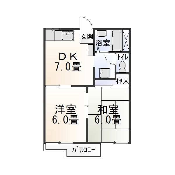 タウニィ山本Ｂの間取り