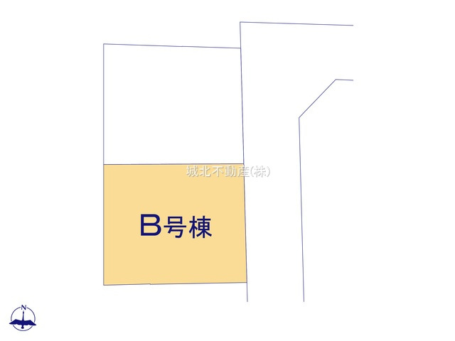 練馬区西大泉4丁目 全2棟 B号棟の区画図|土地面積84.34㎡ 前面道路東側約4.0ｍ公道に面した整形地 全2棟