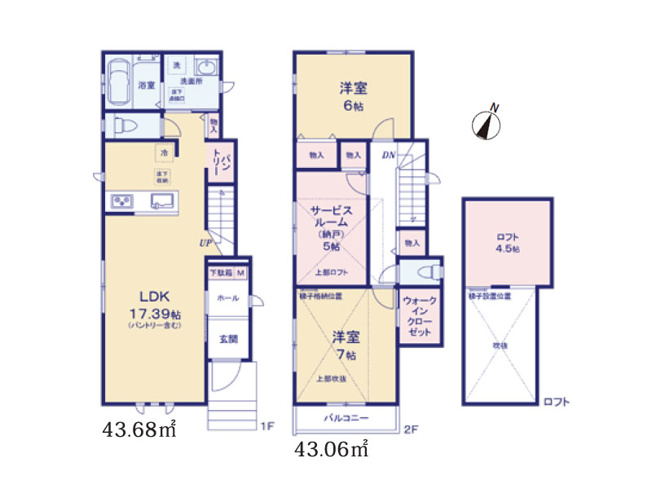 【間取り】 | 西東京市泉町6丁目　新築一戸建住宅　全3棟　(保谷店) | C号棟/水回り集中設計で家事効率良好！パントリー、WIC、ロフトなど収納豊富なゆとりの住まい。※図面を基に作成しています。現況と異なる場合は現況を優先いたします。