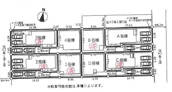 厚木市妻田北3丁目5期　新築戸建　全8棟4号棟の区画図