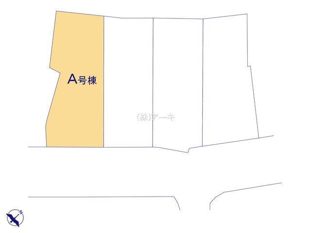 大府市米田町4丁目55『仲介手数料無料』新築戸建ての区画図