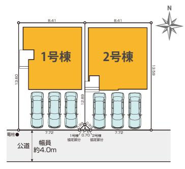 八王子市　富士見町　新築一戸建て　９期の区画図|～南道路に面している整形地～