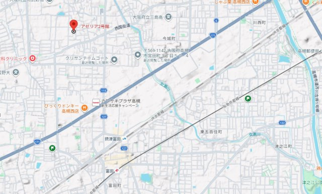 アゼリア2号館の地図