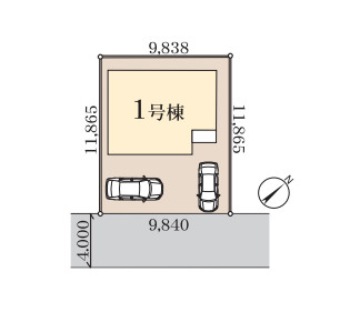 伊奈町栄　新築一戸建て　リーブルガーデン　01の区画図|1号棟