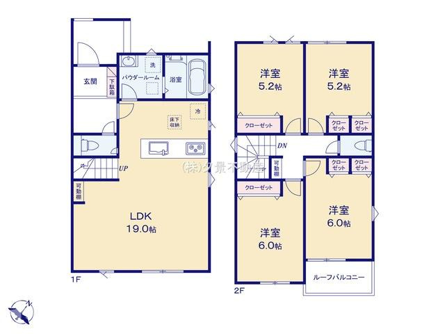 《仲介手数料無料》緑区松木３丁目13-3新築一戸建てリナージュの間取り