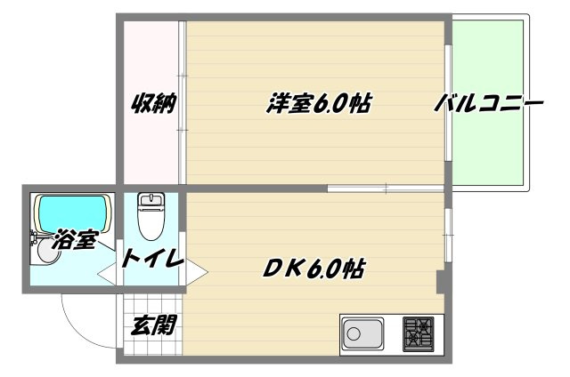 大阪市淀川区西中島６丁目の賃貸マンションの間取り