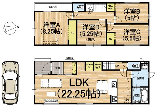 【間取り】 | S41266-8号地修学院
