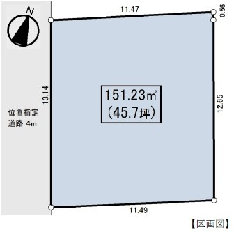 千代田7丁目　建築条件なし売地の土地図