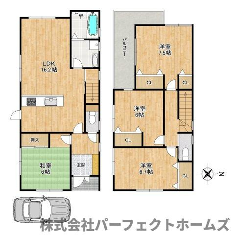 北中振4丁目戸建の間取り