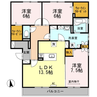 【間取り】 | メゾンソレイユ　B棟 | 3LDK