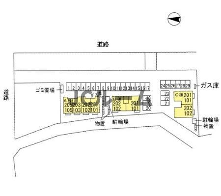 柏崎市大字藤井のアパートの区画図