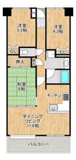 【間取り】 | ファミール岸和田ステージⅠ | 【本日ご内覧可能！】2016年7月リフォーム歴有！綺麗なお住まいで新生活はじめませんか！