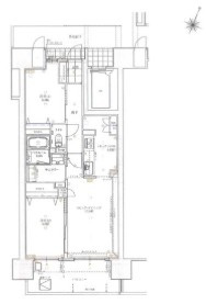 【高層階】高知市八反町2丁目アルファステイツ高知城北　中古マンションの間取り|家具配置のしやすい、無駄のない2LDK☆
