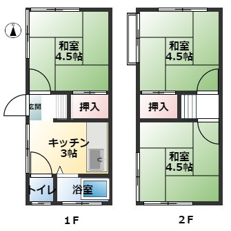 泉が丘４丁目テラスハウス西端の間取り