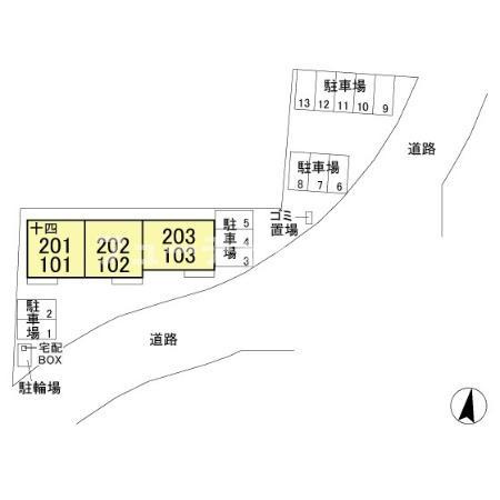 大黒屋　十四番館の区画図