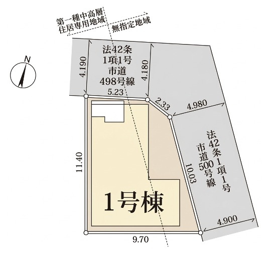 [新築住宅] さいたま市中央区鈴谷6丁目 全1棟の区画図