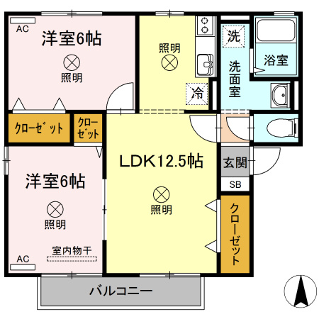 フルール高柳　A棟の間取り
