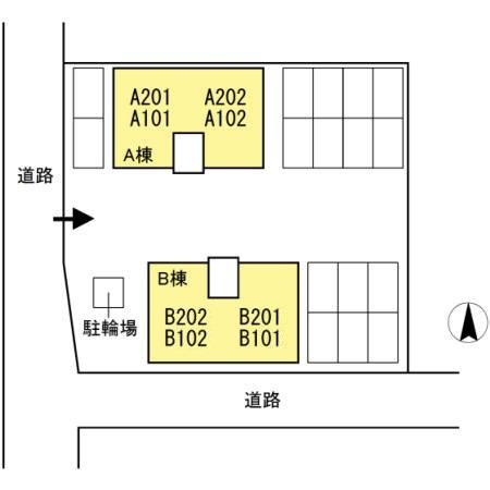 フルール高柳　A棟の区画図