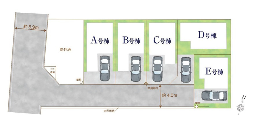 [新築住宅] さいたま市中央区鈴谷7丁目 全6棟の区画図