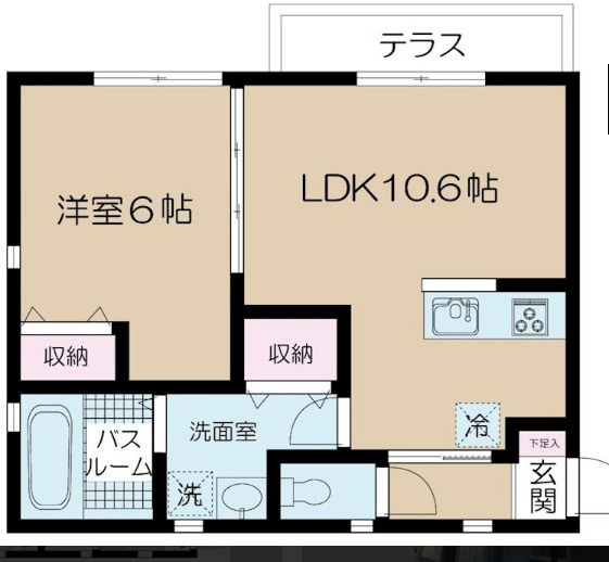 1LDKです。