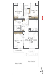 【間取り】シャレール牛久１号棟 