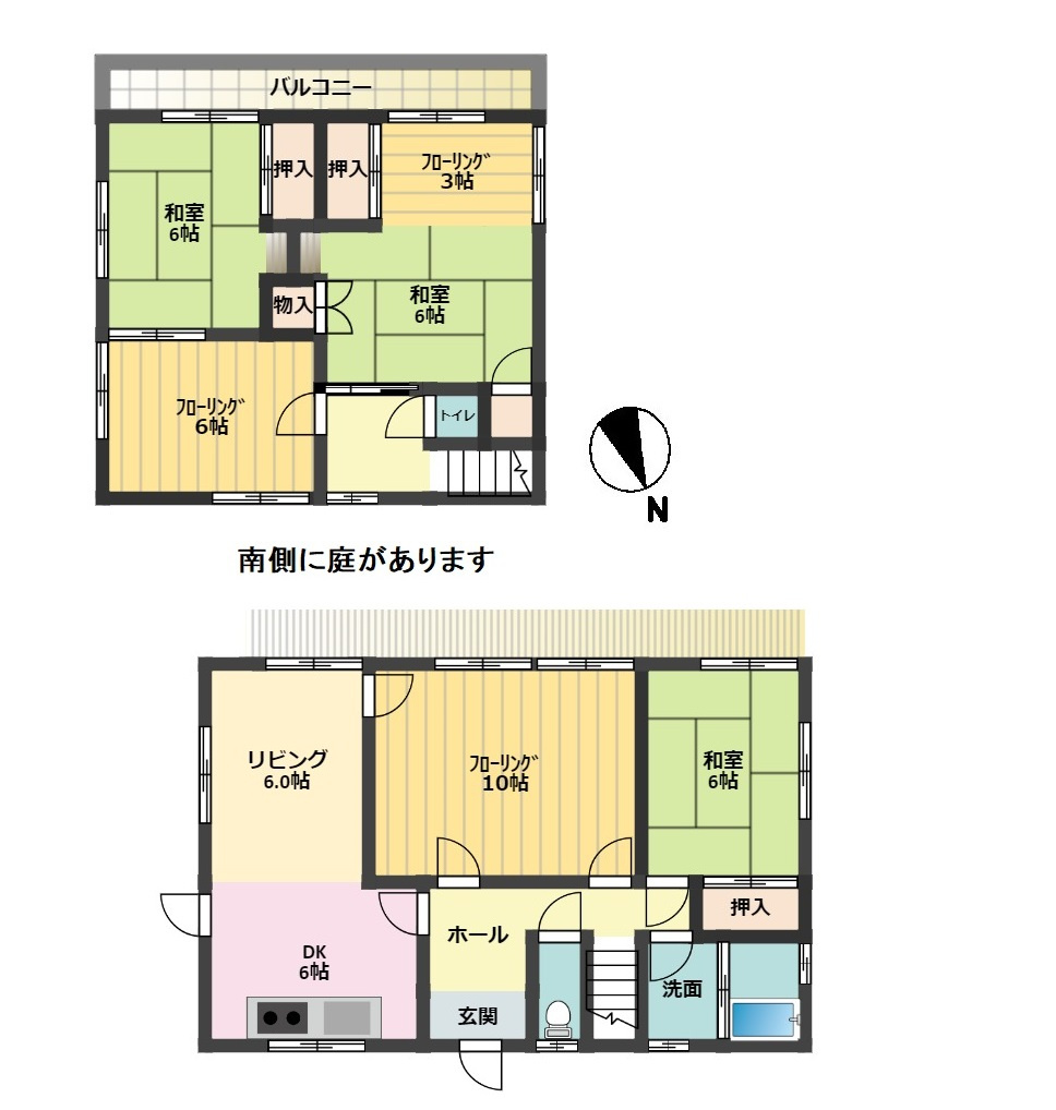 神戸市北区山田町下谷上字猪ころびの一戸建ての間取り