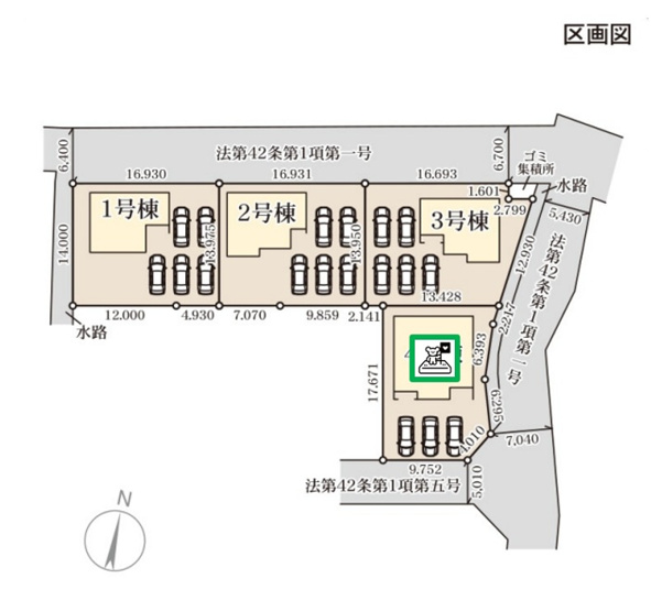 【区画図】 | 高崎市箕郷町生原　平屋　新築住宅