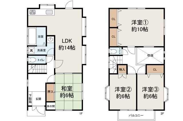 堺市西区草部　中古戸建の間取り