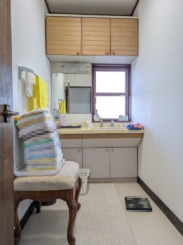 【洗面所】 | 大網白里市南横川　店舗付住宅 | 2階　洗面台・脱衣所