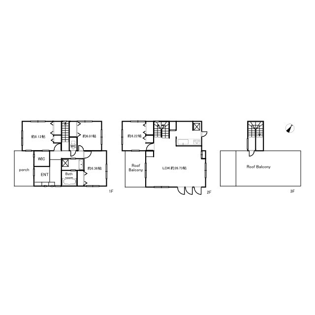 品川区荏原　建築条件なし売地の参考プラン|LDK26帖以上の2階建4LDK
