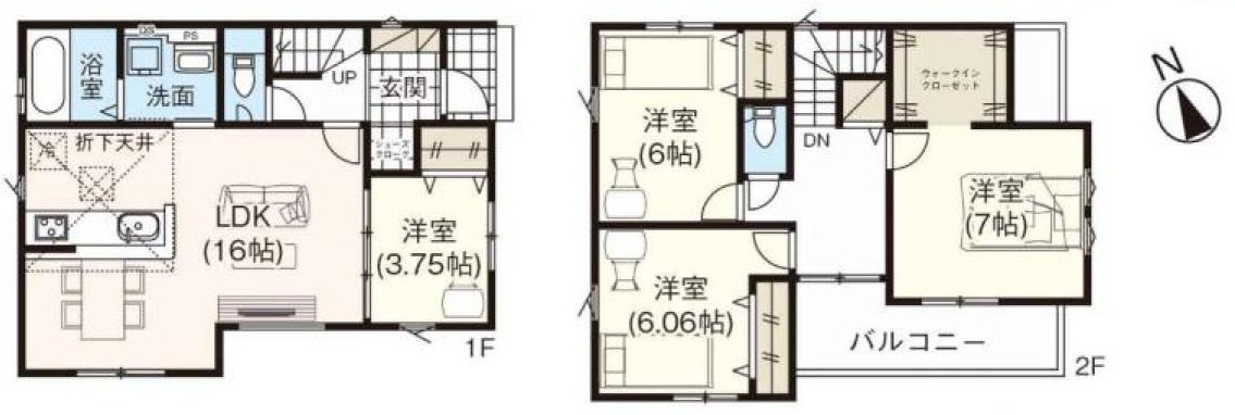 三郷市早稲田8丁目　新築戸建　全7棟　4号棟の間取り|WIC＋SICを備えた4LDKの邸宅です