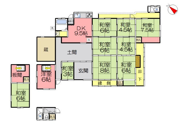 丹波市青垣町中佐治の中古一戸建の間取り