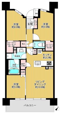 レーベン上尾GRAN MAJESTAの間取り|間取図
