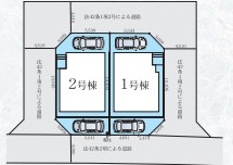 茅ヶ崎市今宿　新築戸建　1号棟の区画図|1号棟◇