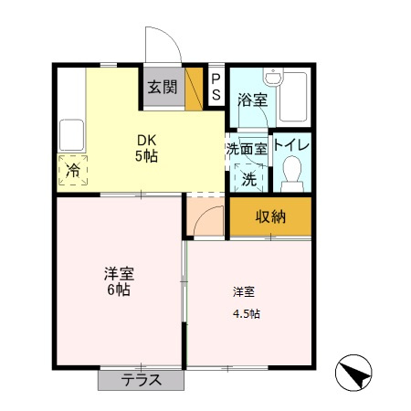【間取り】 | コスモプラザ　Ｂ