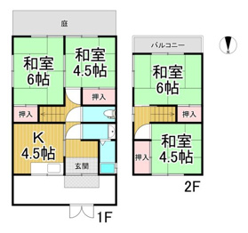 南武庫之荘1丁目貸家の間取り