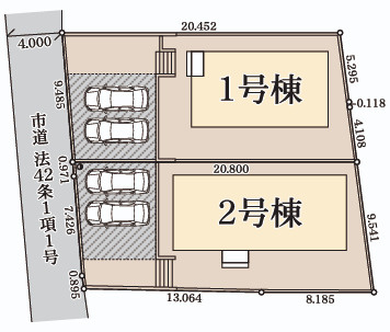 日立市東大沼町第１の区画図|区画図です。