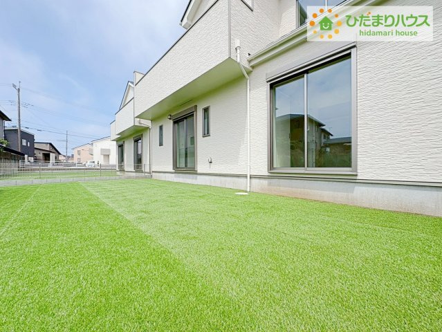ひたちなか市足崎　新築戸建　D号棟の庭|お子様の元気なお外遊びも、自宅のお庭なら安心ですね(^^♪
