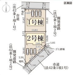 リーブルガーデン葛城市笛堂6期の区画図