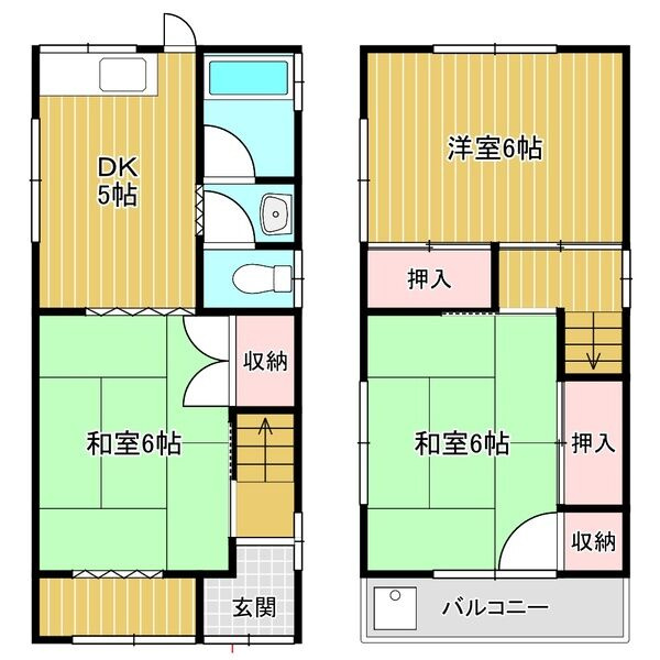 堺市中区福田貸家の間取り