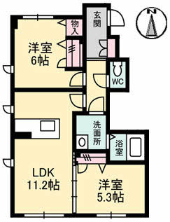 グランマスト伴　A棟の間取り