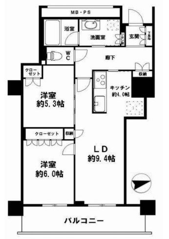 【間取り】 | 阿波座ライズタワーズ　フラッグ46