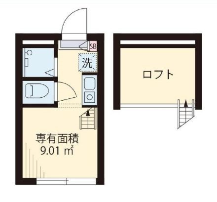 フィリップ東中野の間取り|ロフト付きのワンルームタイプのお部屋☆