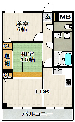 アムール逆瀬川の間取り