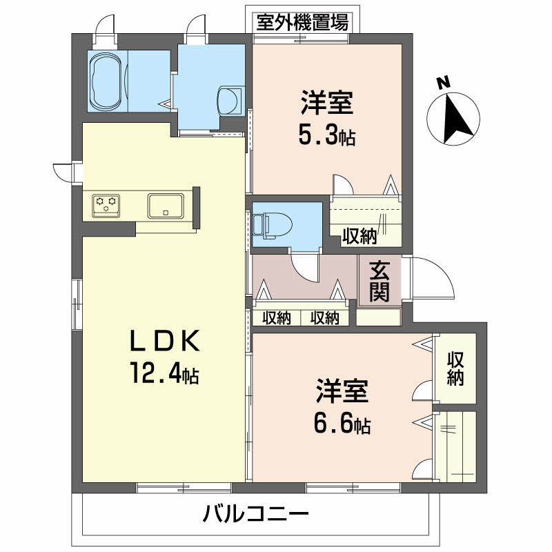 ヴィラージュヌフ Ⅲ棟の間取り