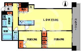 【間取り】 | 阿波座ライズタワーズフラッグ46　ＯＭＰタワー | 阿波座ライズタワーフラッグ46　ＯＭＰタワー　間取り