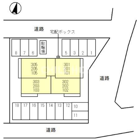 Y'sアビタシオン江木の区画図|当社、チルホームのHPもご覧ください(^^)/物件情報多数♪