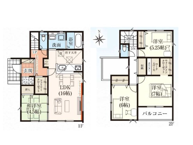 【間取り】 | 太田市新田上江田町　GRAFARE | 水回り集中設計で家事ラクラクの間取り♪